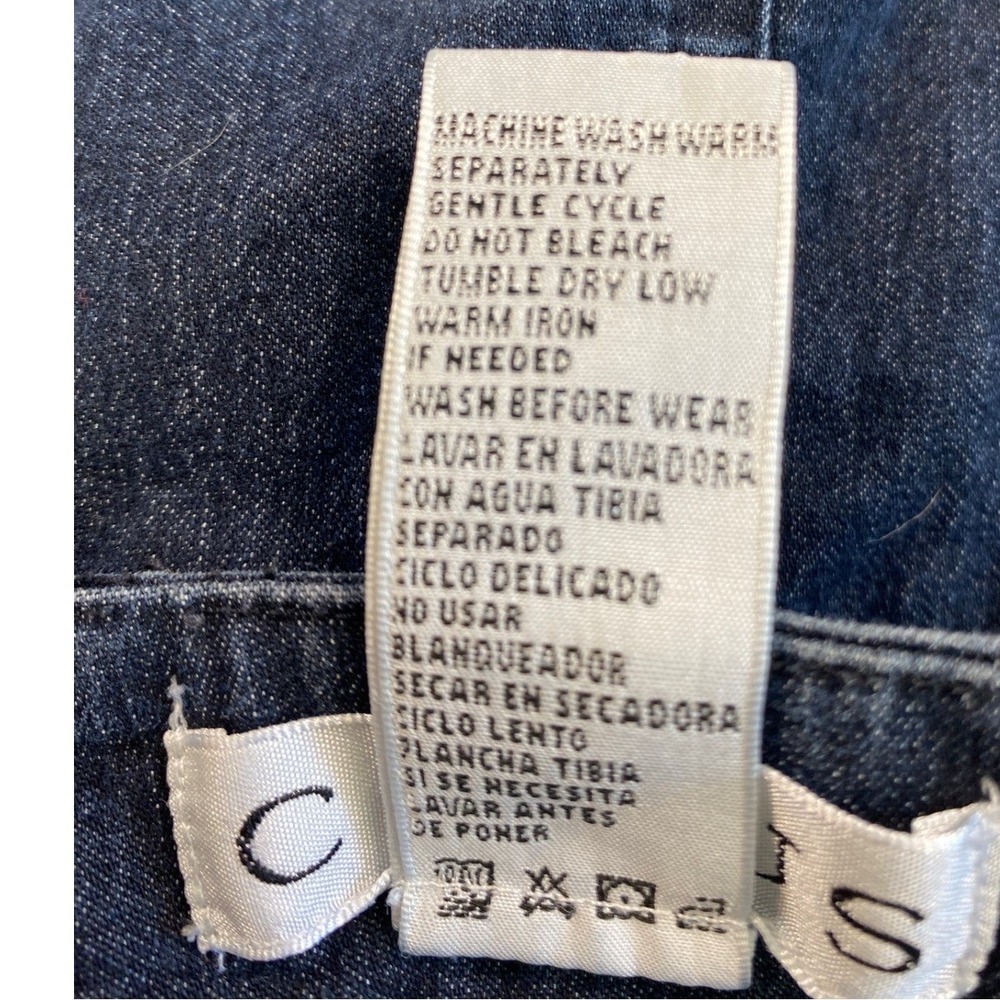Chaus Womens Denim Jean Skirt Dark Wash Cargo Pocket Stretch Mini Skirt Size 10 - Picture 6 of 10